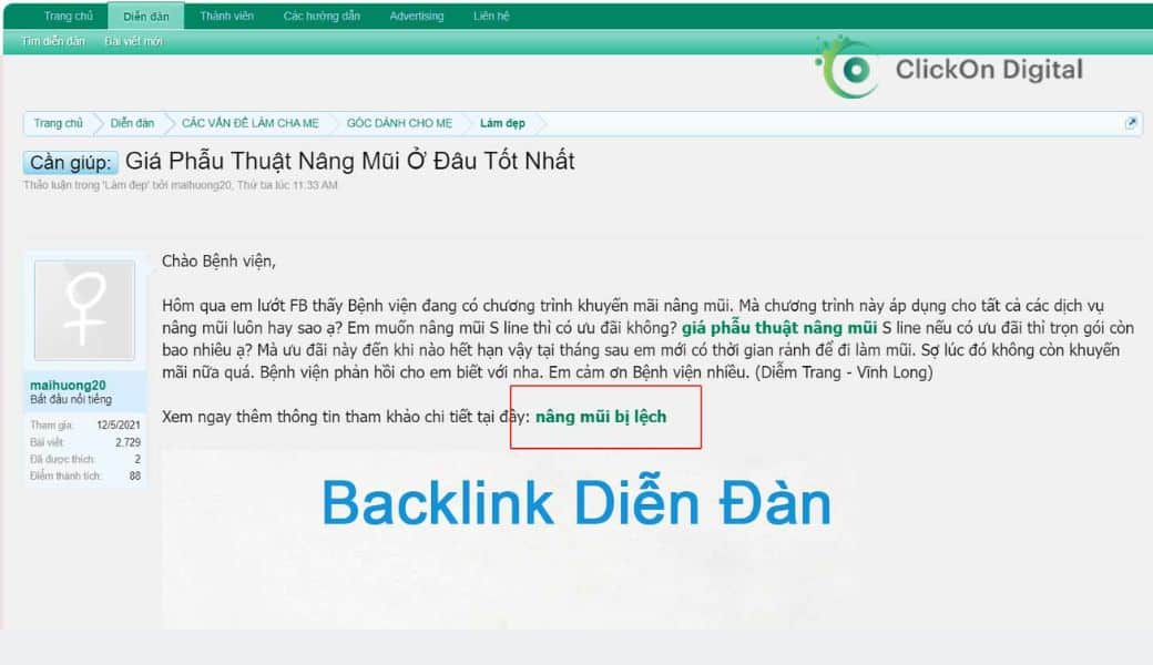 Diễn đàn đi backlink
